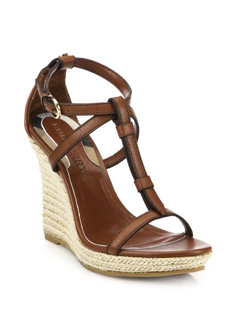 burberry leather espadrille wedge sandals|thomas burberry sandals.